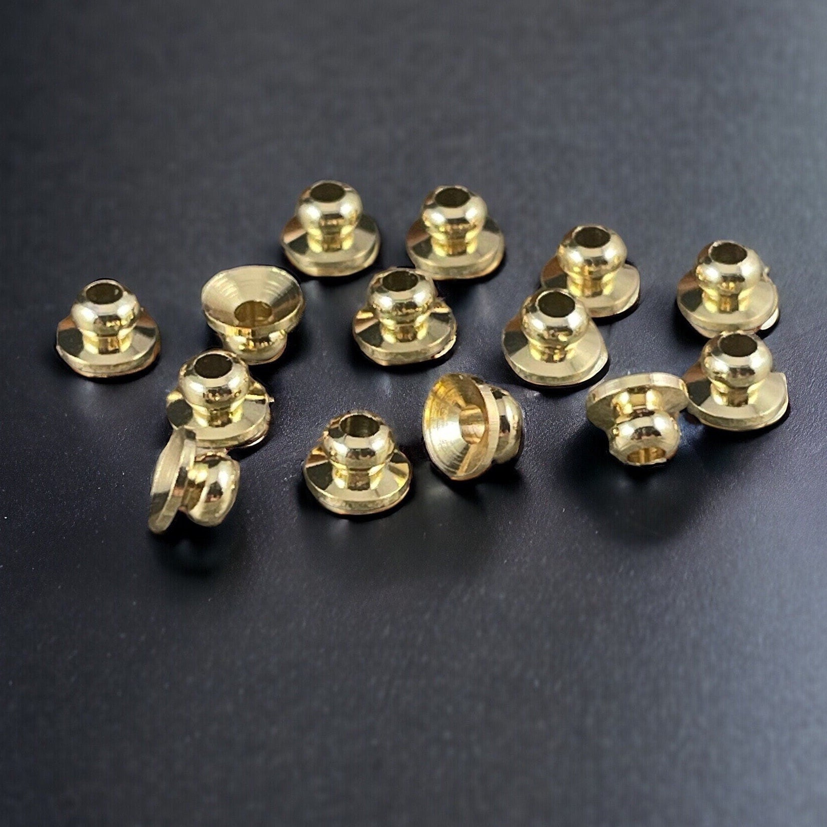 18k Gold Plated Brass Bead Caps, 5mm Knob Shape Caps, Nickel Free Gold Bead Caps (P112-36-NR) * Qty. 20