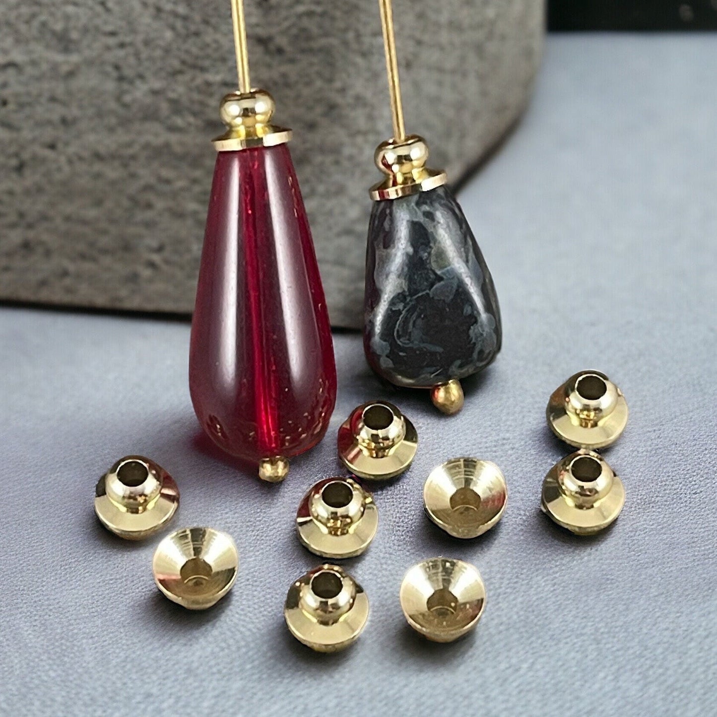 18k Gold Plated Brass Bead Caps, 5mm, Nickel Free, Knob Shape (P112-36-NR) * Qty. 20