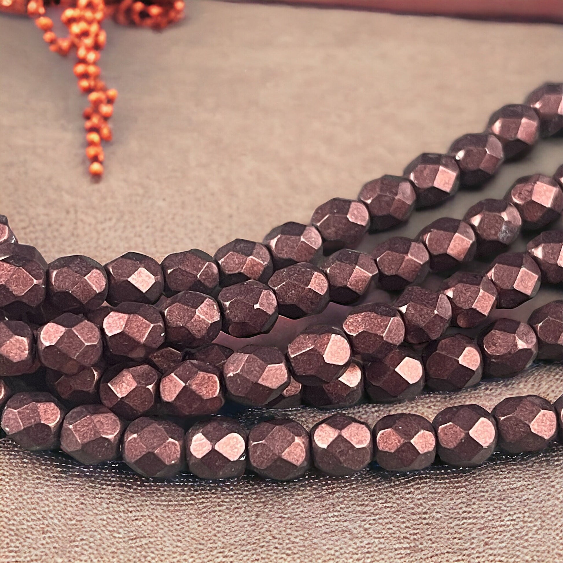 Czech Glass Beads - 6mm Brown Faceted Round Beads - Colortrends Chicory Coffee, Matte Satin Brown (FP6/SM-07B01) * Qty. 25