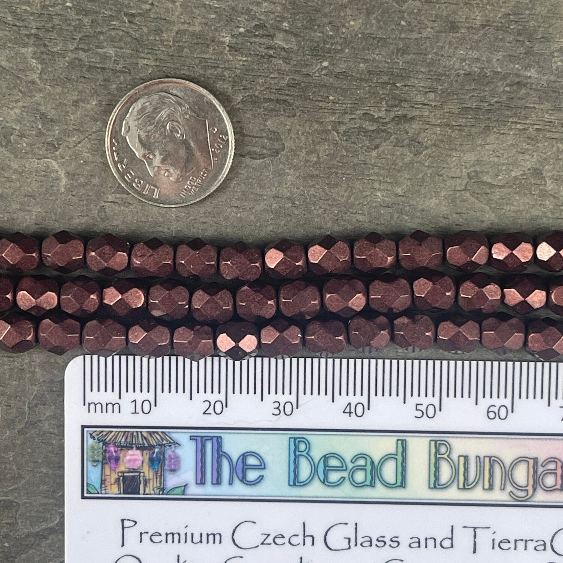 Czech Glass Beads - 6mm Brown Faceted Round Beads - Colortrends Chicory Coffee, Matte Satin Brown (FP6/SM-07B01) * Qty. 25