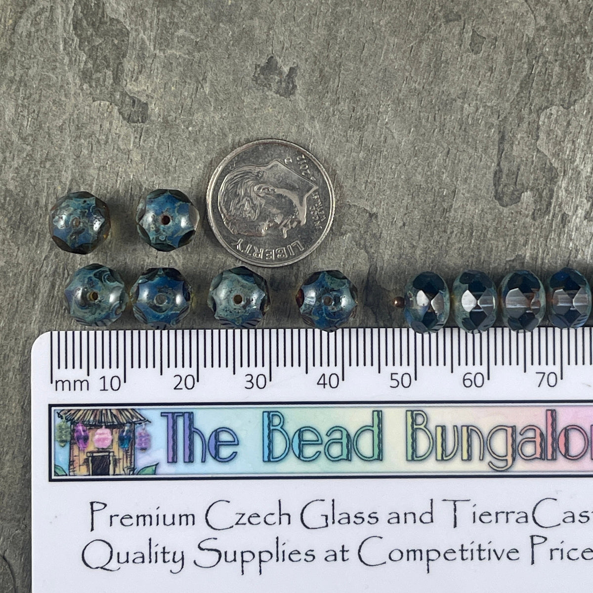 8x6mm Transparent Light Sapphire Blue Picasso Faceted Rondelles (R8/0577) *