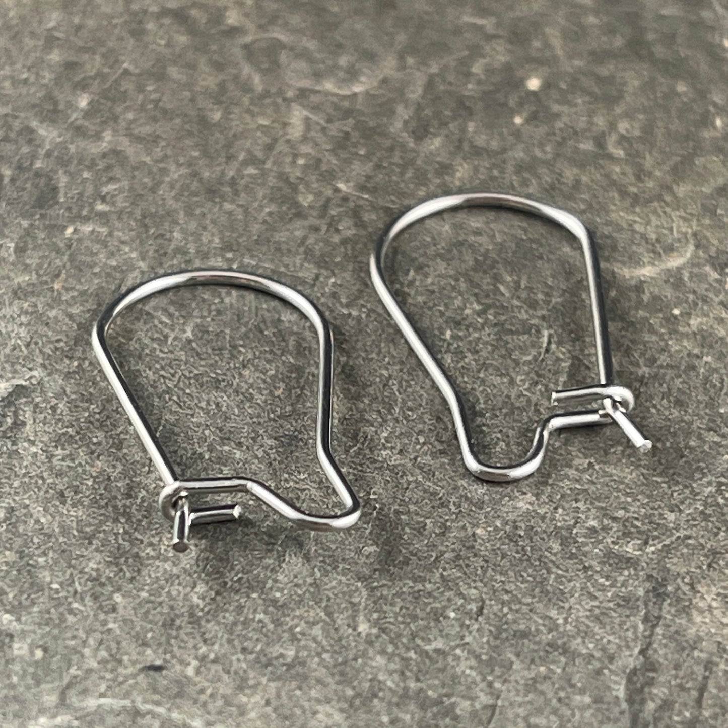 Hypoallergenic Silver Ear Wires for Sensitive Ears, 316 Surgical Stainless Steel, 20x11mm Kidney Shape Hoops (STAS-E009) * Qty. 30