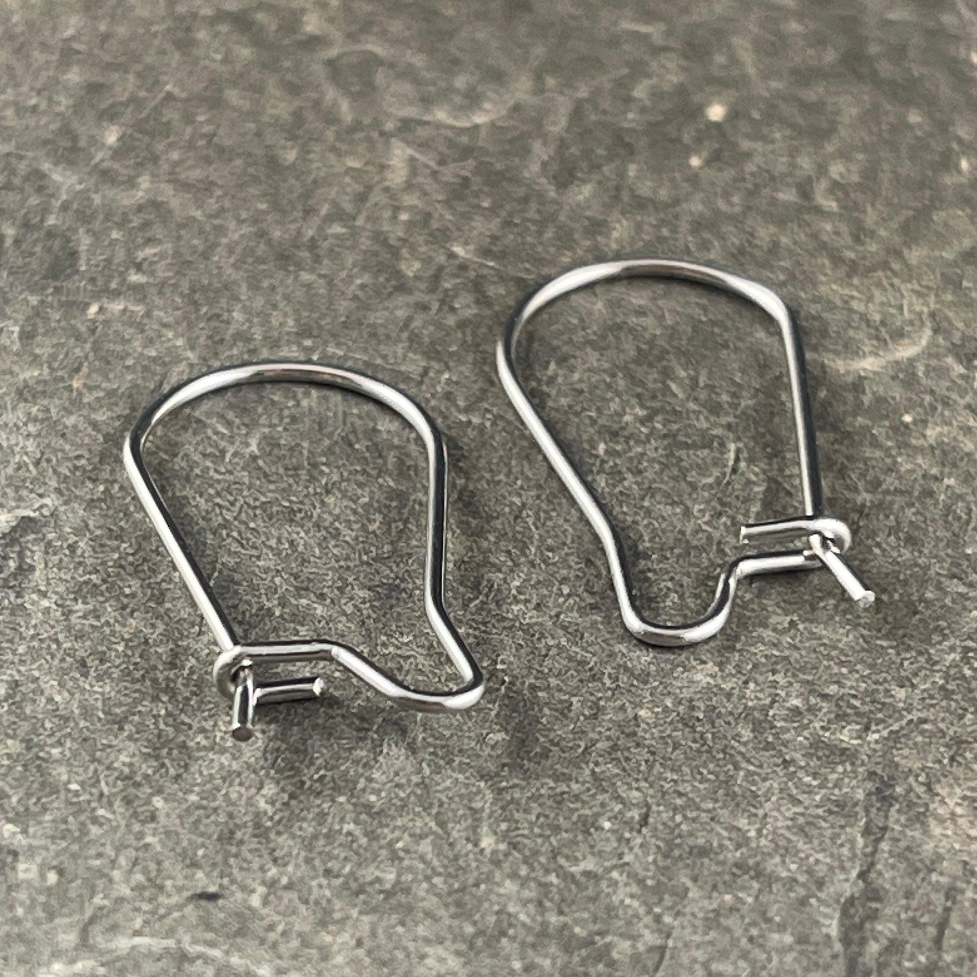 Hypoallergenic Silver Ear Wires for Sensitive Ears, 316 Surgical Stainless Steel, 20x11mm Kidney Shape Hoops (STAS-E009) * Qty. 30