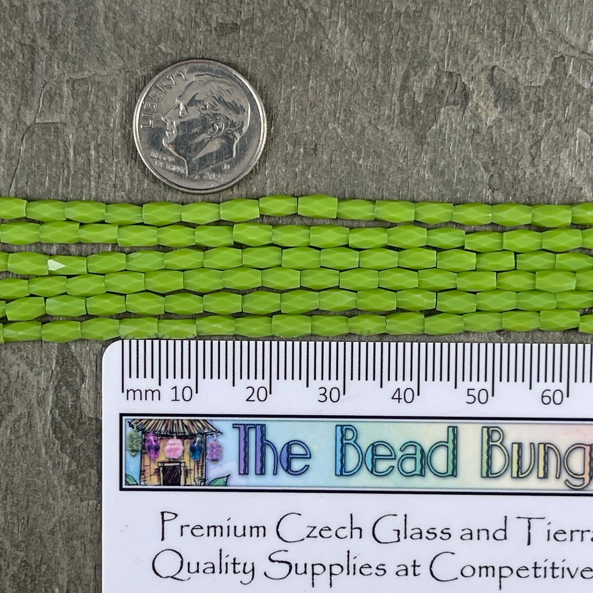 5mm Faceted Tube Beads, Charteruse Green 5x3mm Glass Beads, Avocado Green Faceted Beads (FGT-AG) * 18" Strand