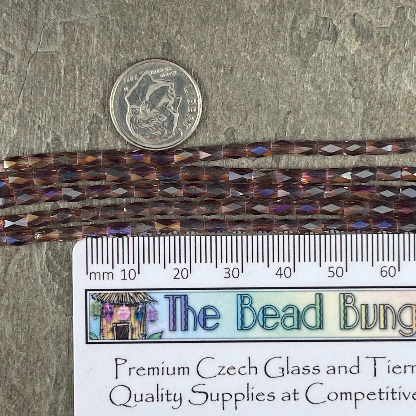 Amethyst AB 5mm Faceted Tube Beads, Light Amethyst 5x3mm Tube Beads (FGT-AMAB) * 18" Strand