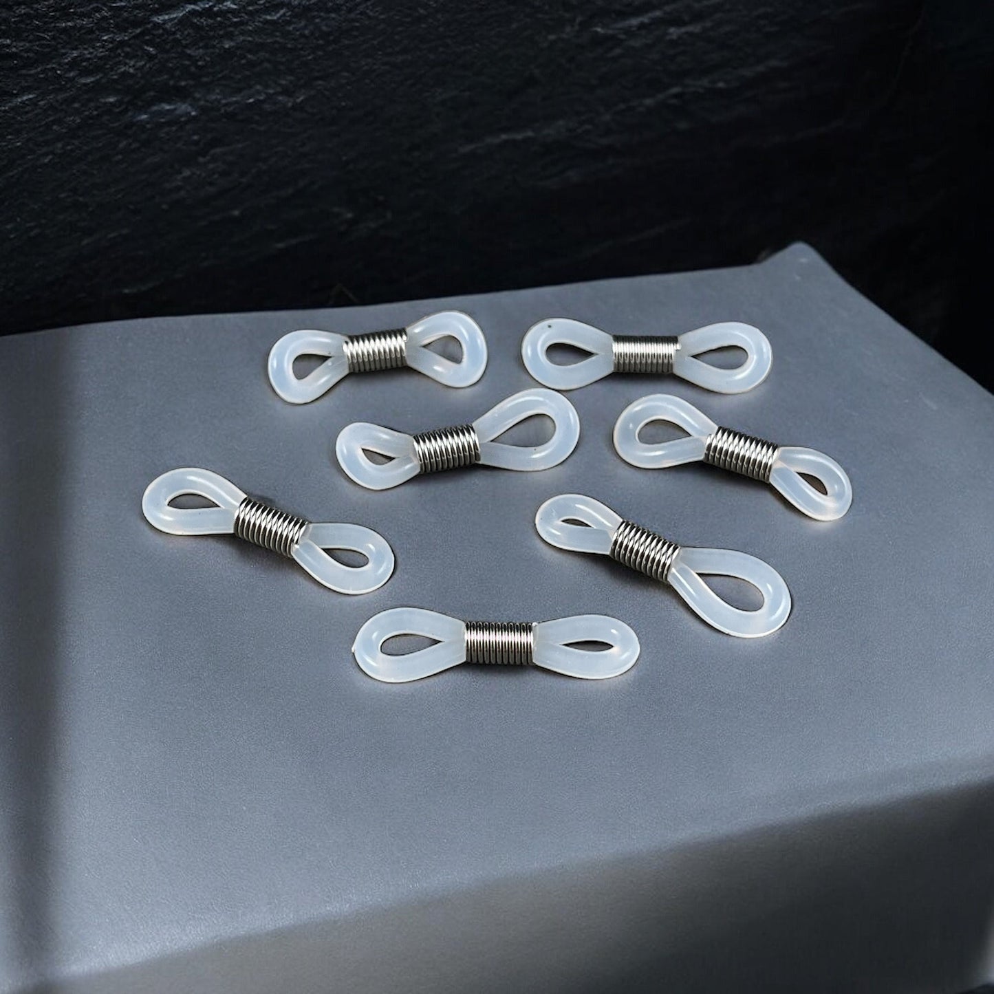Eye Glasses Holder - Rubber Ring with Stainless Steel Coil, Black and/or White * Qty. 36