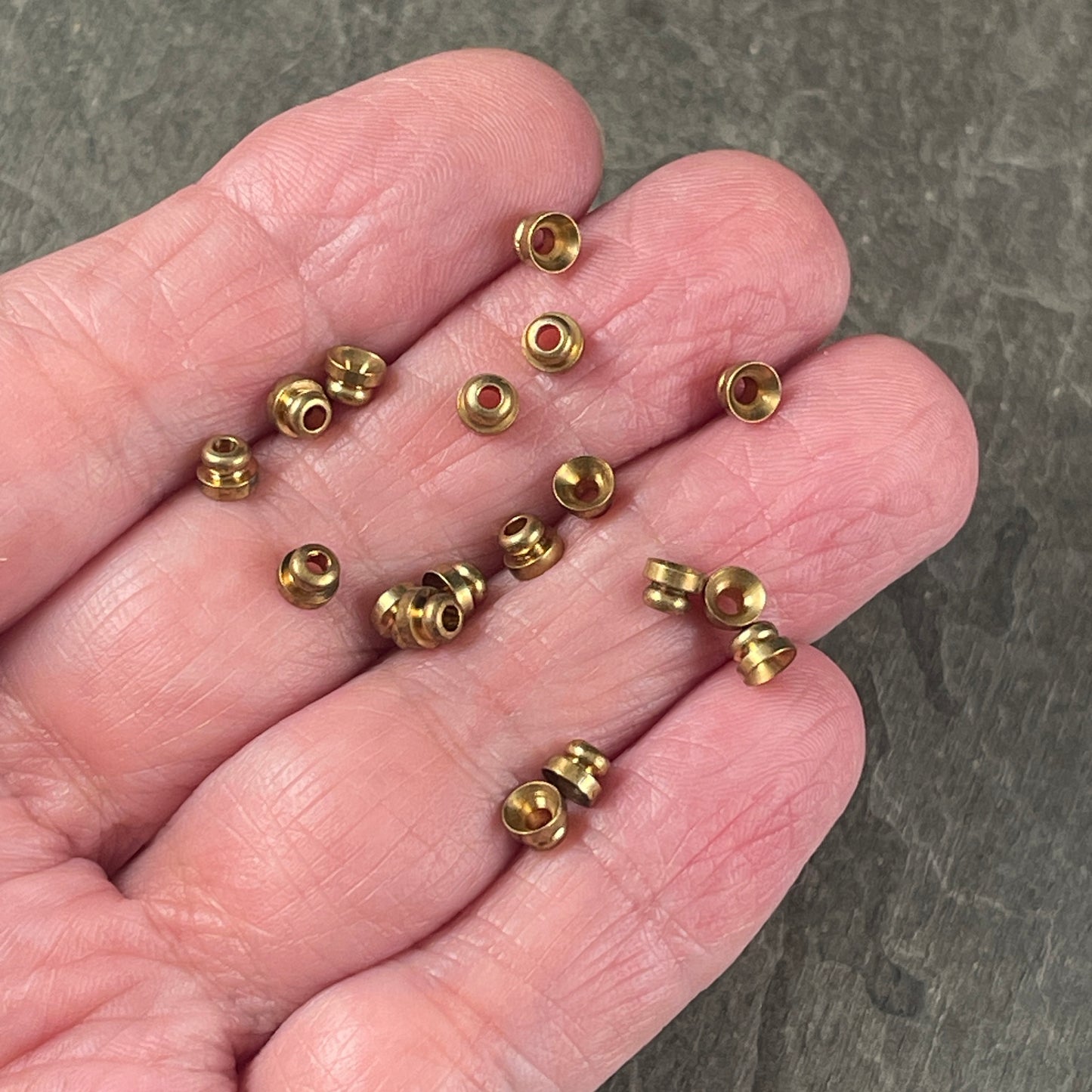 Unplated Brass Bead Caps, 4mm Knob Bead Caps, Raw Brass Bead Caps (F713-43C) * Qty. 30
