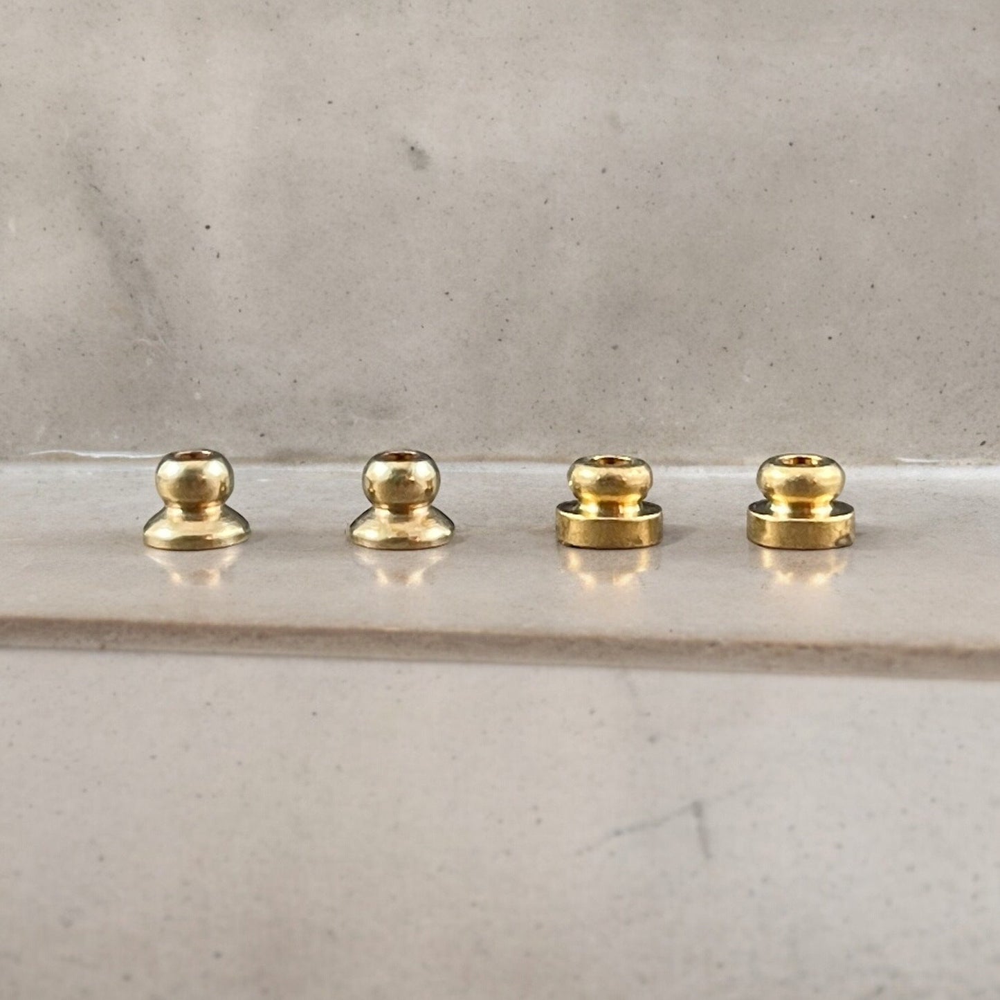 Unplated Brass Bead Caps, 4mm Knob Bead Caps, Raw Brass Bead Caps (F713-43C) * Qty. 30