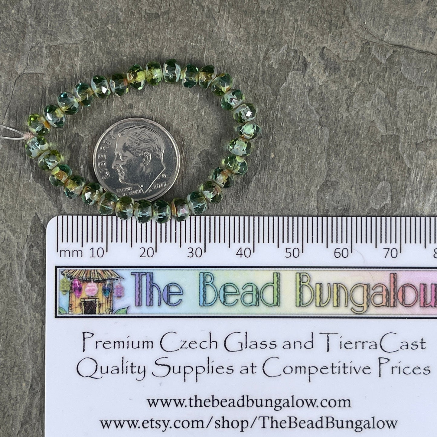 Olive Green and Sky Blue Rondelle, Faceted Czech Glass Beads, 5x3mm Rondelle, Transparent Green Picasso (R5/N-1384) * Qty. 30