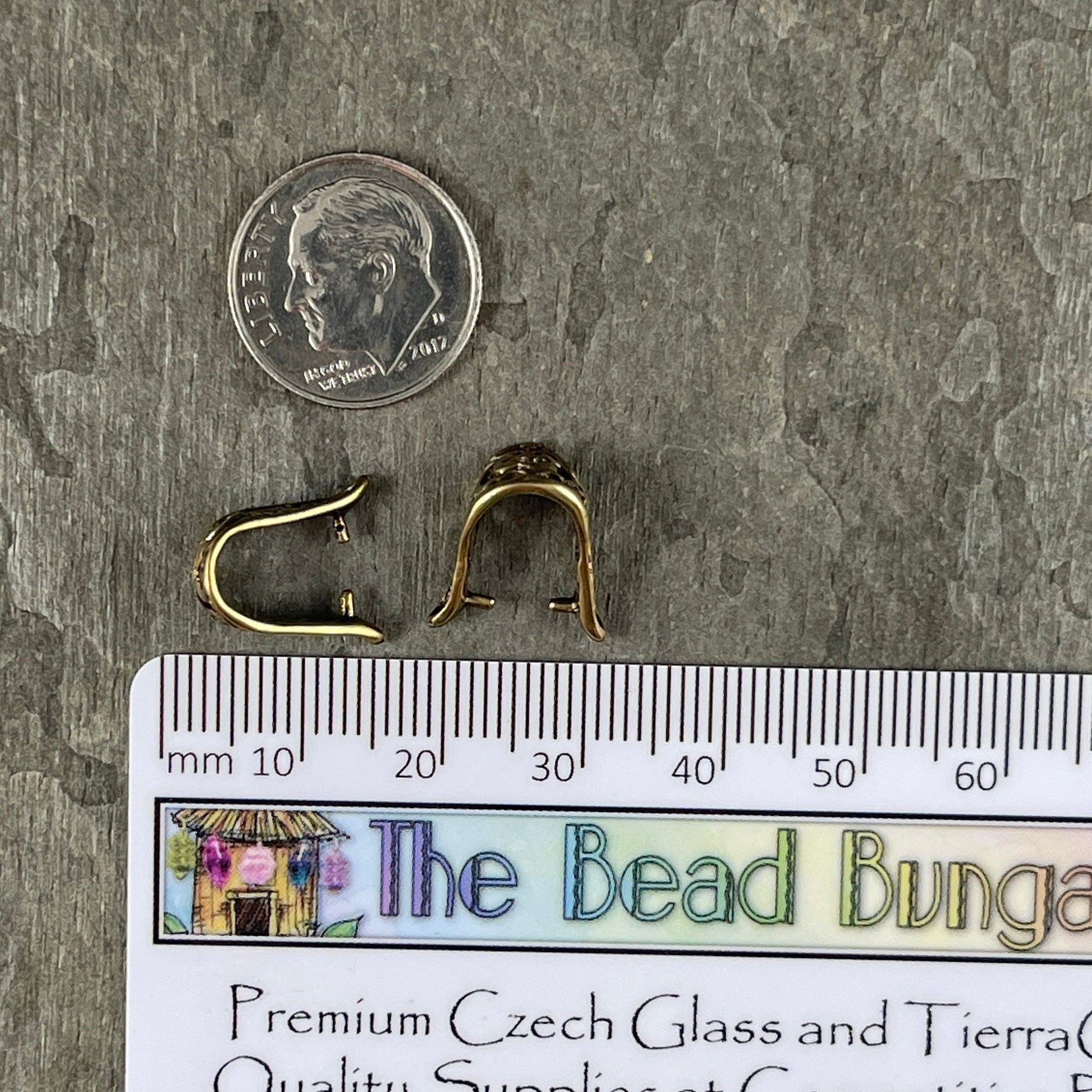 Antiqued Brass Pinch Bail for Pendants, 14x8mm Oxidized Brass Ice Pick Bail (FMG/7527) * Sold Individually