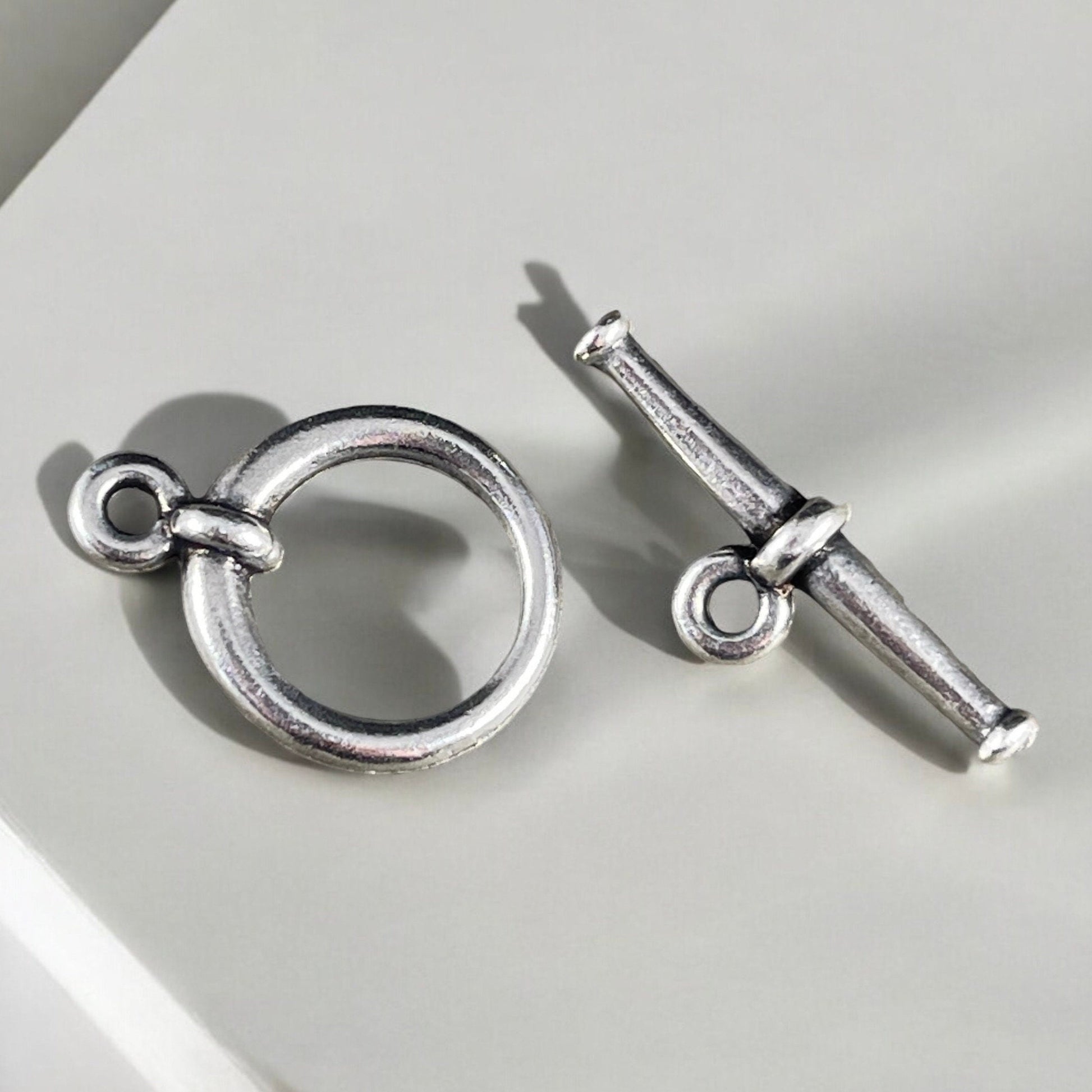 TierraCast Tapered Silver Toggle Clasp, Antiqued Silver Large Silver Toggle Clasp (PF/946-77) * Qty. 2