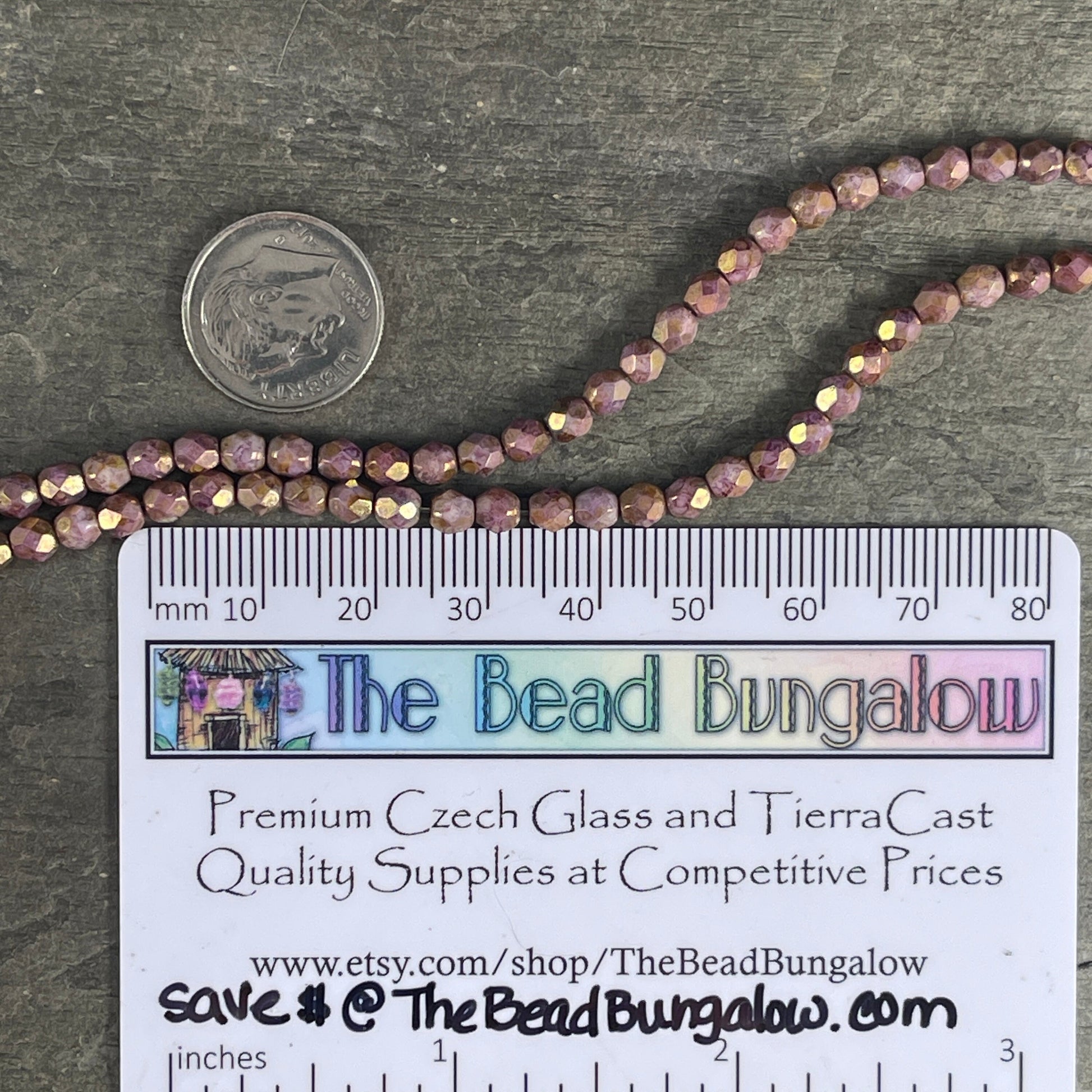 Czech Glass Beads - 4mm Faceted Round Beads, Pink and Brown Picasso Beads, Smoky Rose Gold Picasso (FP4/SM-P15695.2) * Qty 50