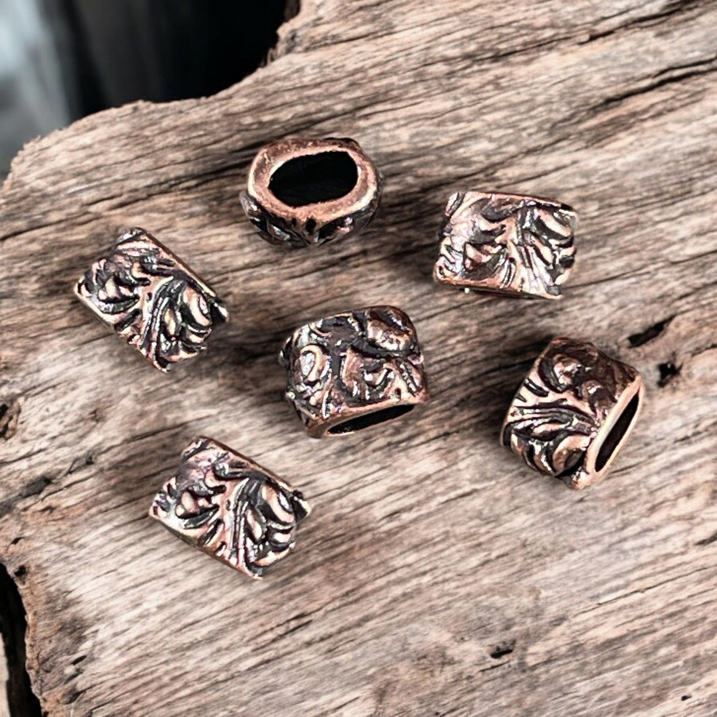 TierraCast Crimpable Large Hole Bead, Antiqued Copper Plated (PF/887-87) * BULK BAG - Qty. 20