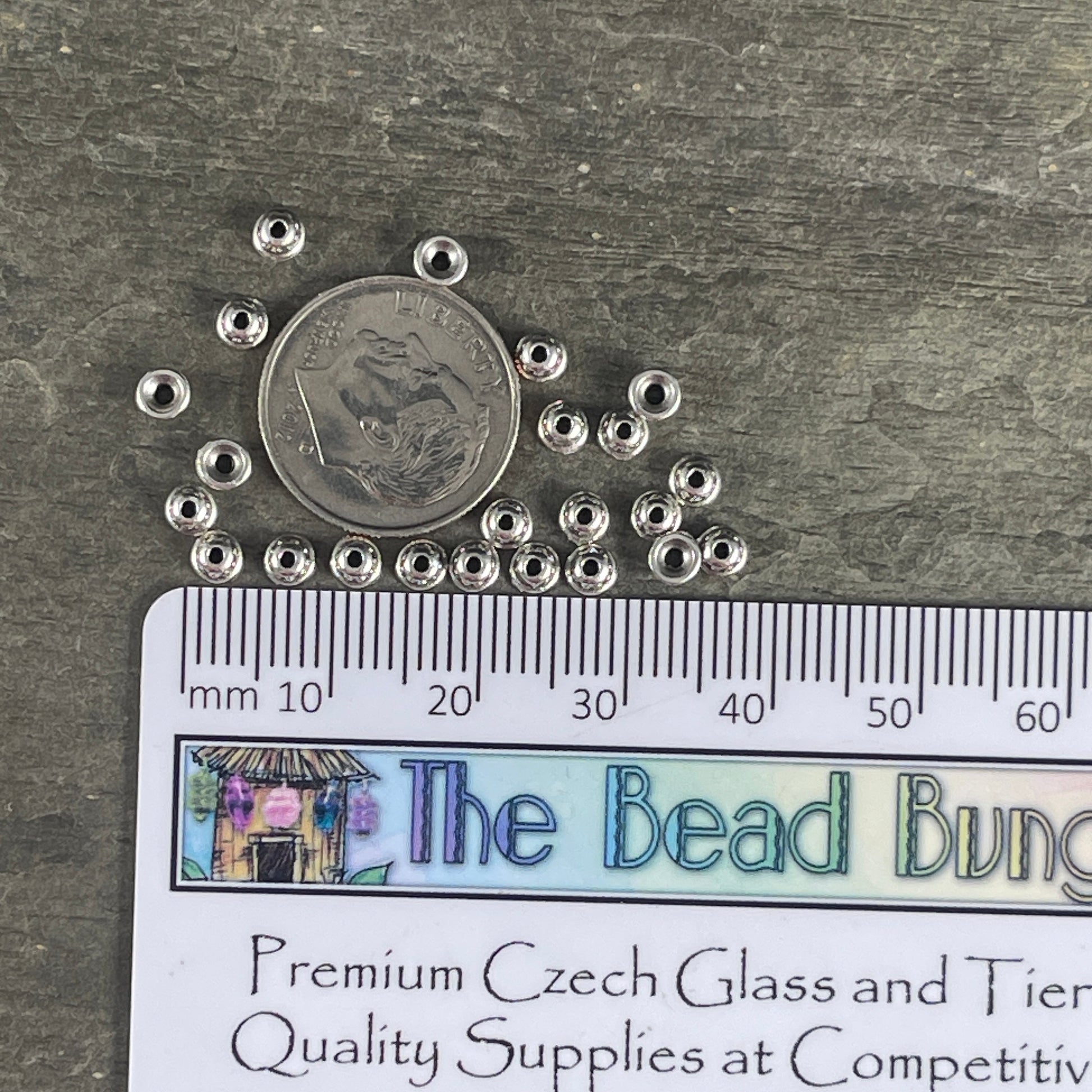 TierraCast 3.5mm Bead Caps, Tiny Beaded Cone, Antiqued Silver Plated (PF/792-77) * Qty. 50