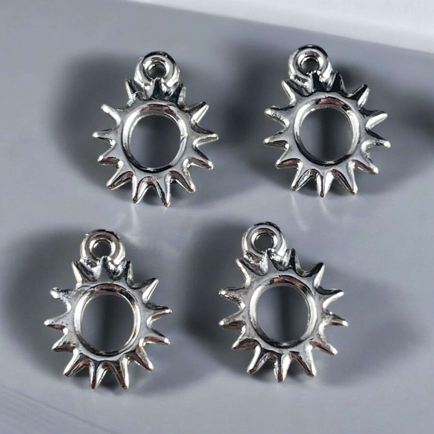 TierraCast Celestial Charms, Sun, Crescent Moon, Star, White Bronze Plated (TC/Celestial) *