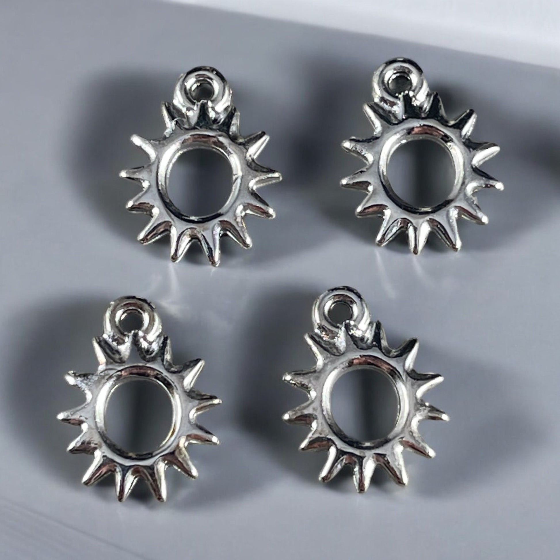 TierraCast Celestial Charms, Sun, Crescent Moon, Star, White Bronze Plated (TC/Celestial) *