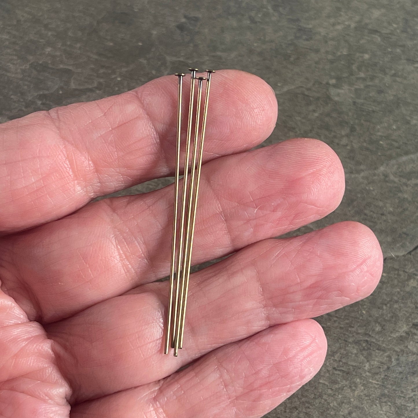 2" Oxidized Brass Head Pins, 21g Flat Head Headpins Bronze Finish (5410) * Qty. 50