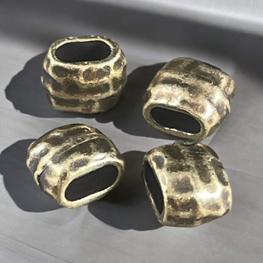 TierraCast Antiqued Brass Crimpable Large Hole Oval Bead, Distressed 4x2mm Barrel Bead (PF/881-57) BULK BAG * Qty. 20