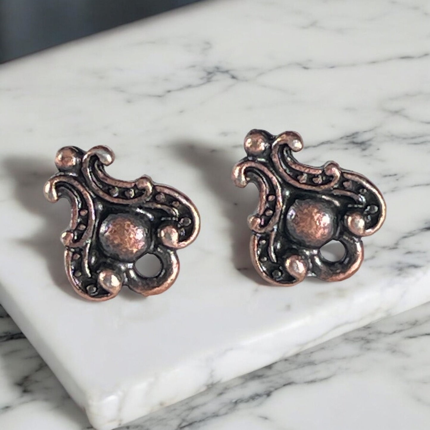 TierraCast Duchess Post, Antiqued Copper Plated, Victorian Style Earring (PF/416-87) * Qty. 4