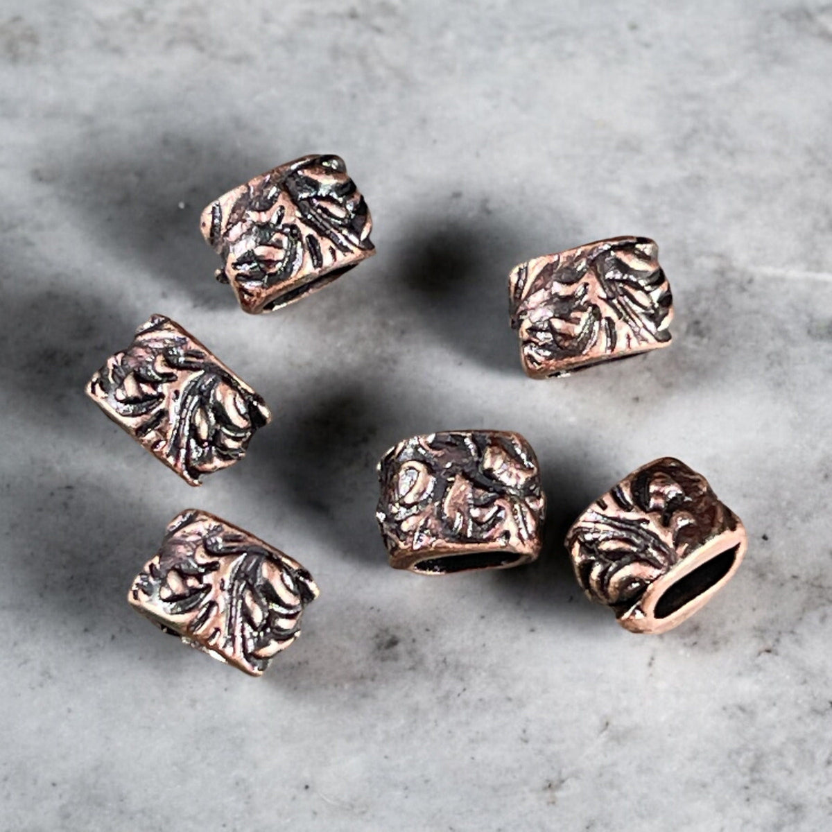 TierraCast Crimpable Large Hole Bead, Antiqued Copper Plated (PF/887-87) * BULK BAG - Qty. 20