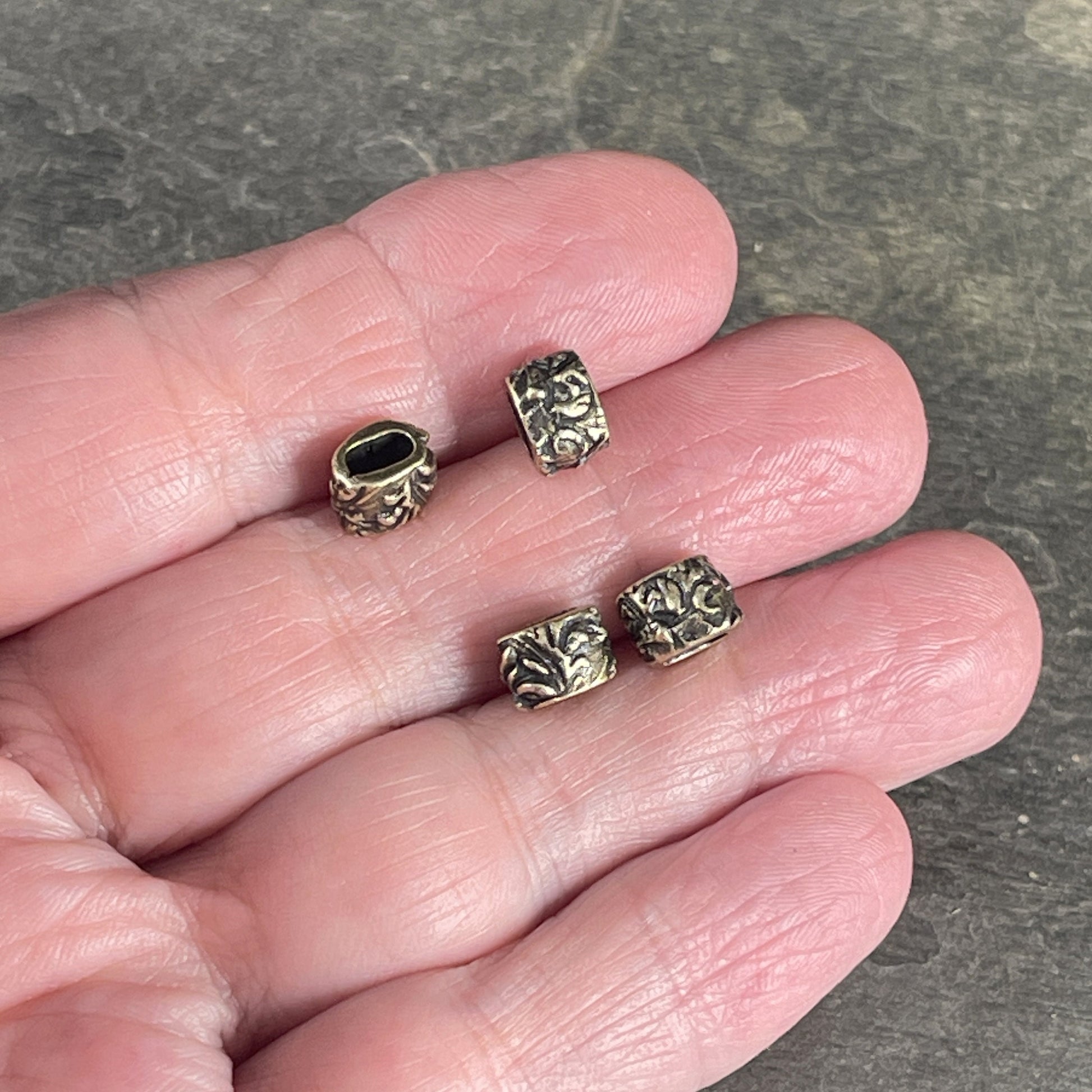 TierraCast Crimpable Large Hole Bead, Antiqued Brass Plated Pewter (PF/887-57) * BULK BAG - Qty. 20