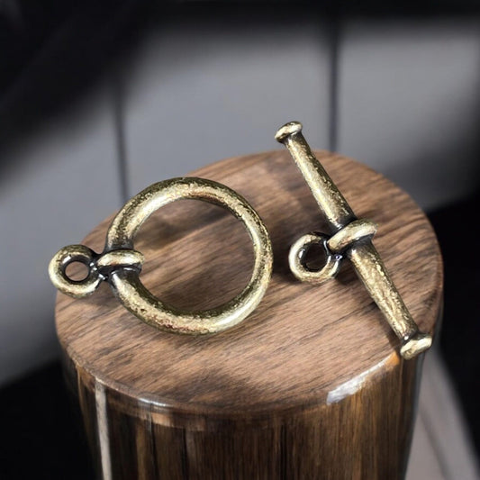TierraCast Large Tapered Bar Toggle Clasp, Antiqued Brass Plated Pewter (PF/946-57) * Qty. 2