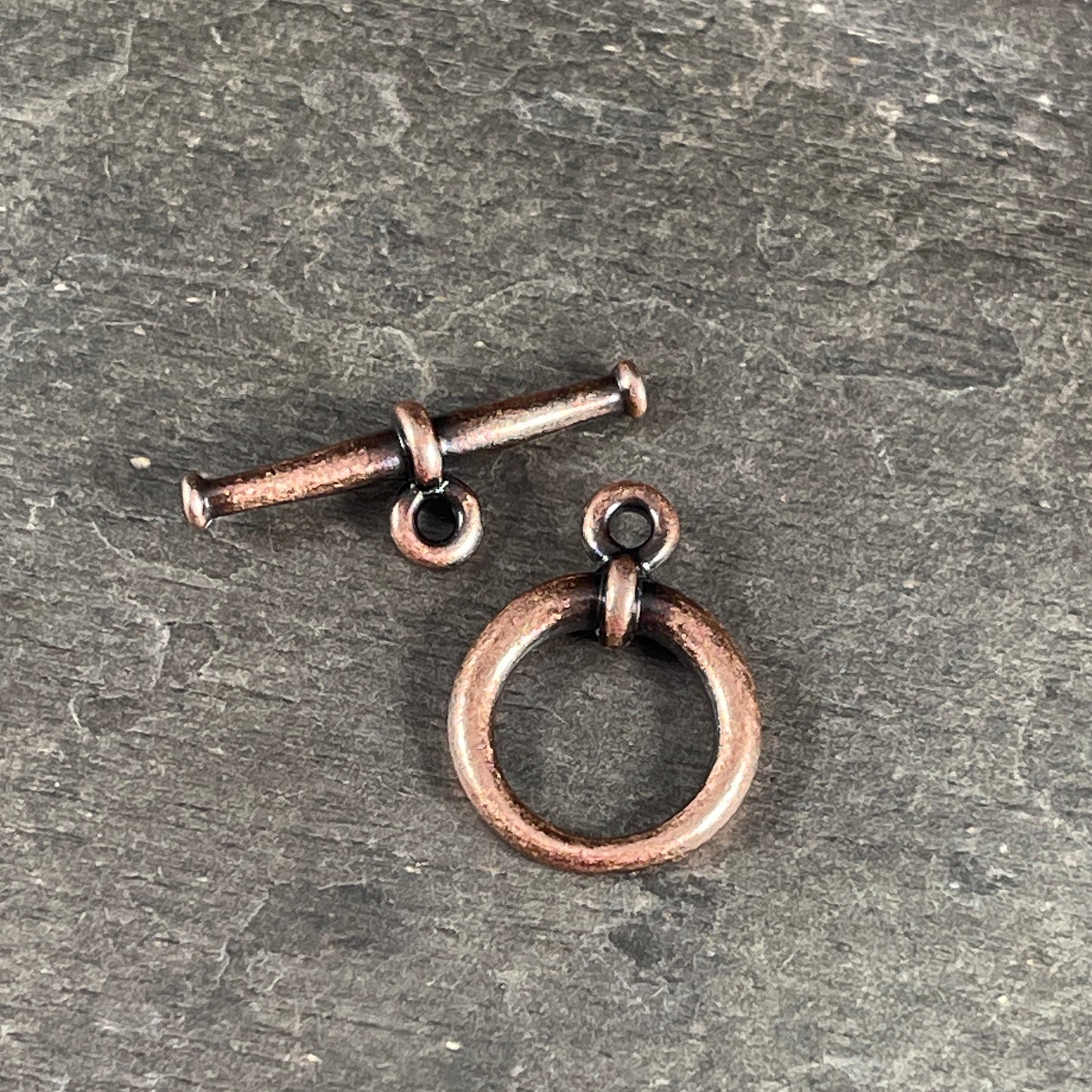 Classic Antiqued Copper Toggle Clasp, TierraCast Tapered Toggle Clasp, TierraCast Findings (PF/946-87) * Qty. 2