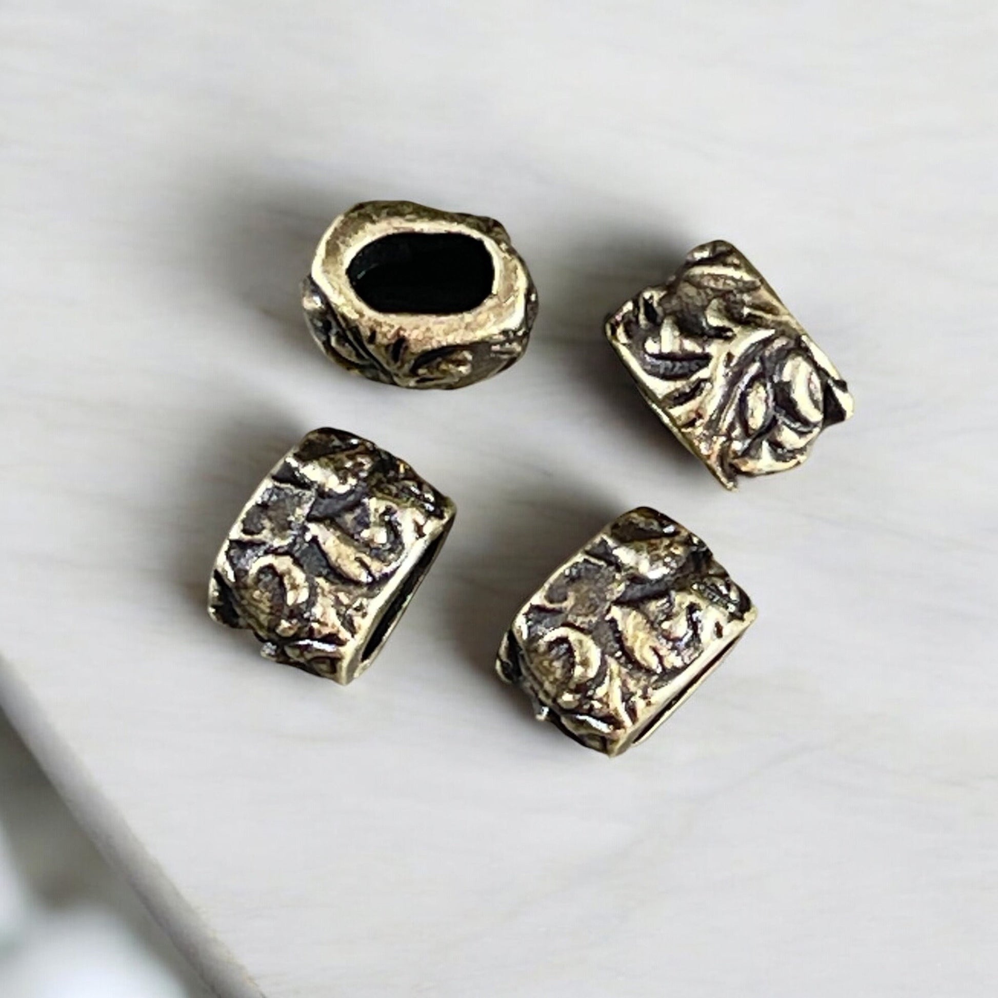 TierraCast Crimpable Large Hole Bead, Antiqued Brass Plated Pewter (PF/887-57) * BULK BAG - Qty. 20