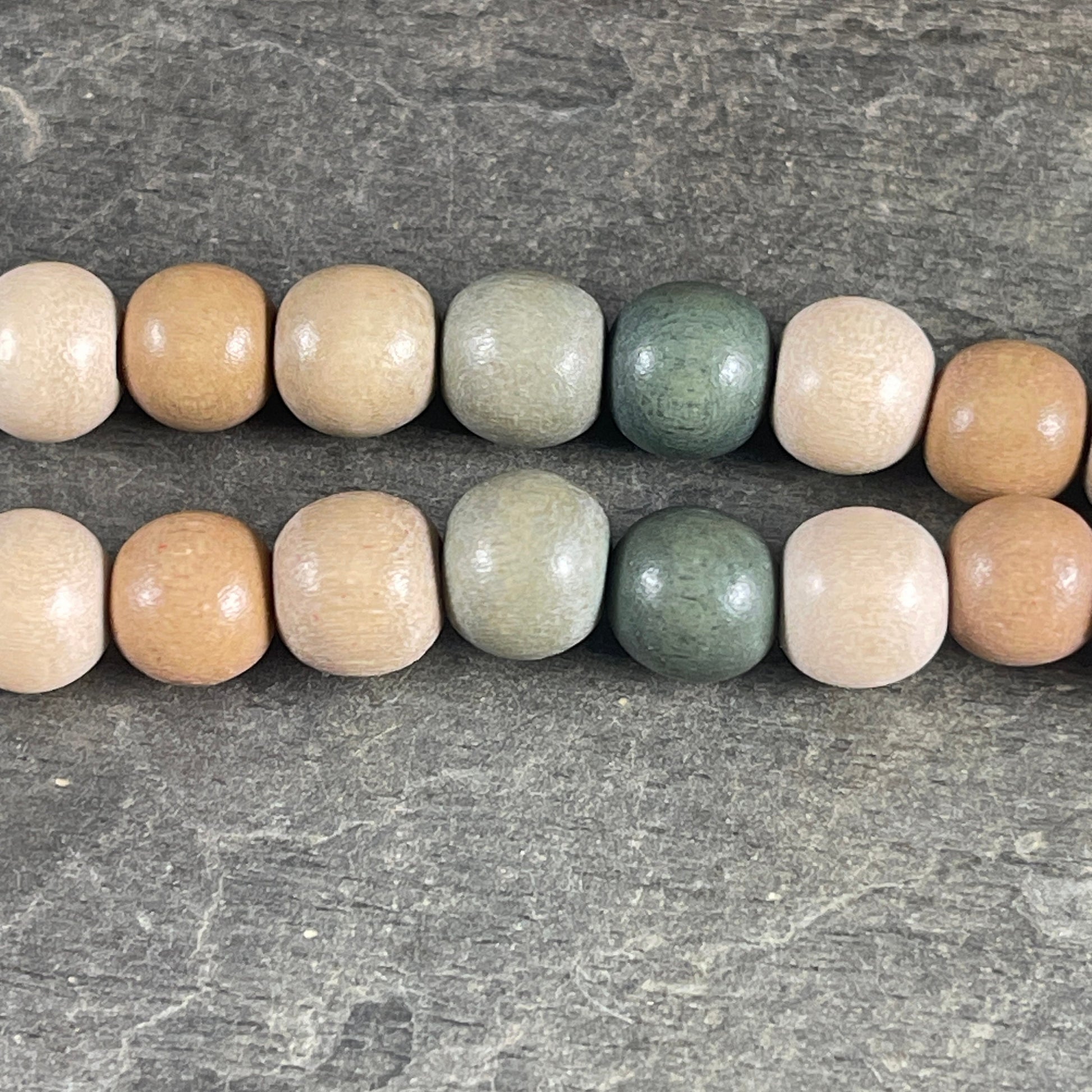 8mm Round Wooden Bead Custom Mix, Gray/Green, Tan, Beige, Light Gray and Off-White, Lightweight Wooden Beads * 40 Beads