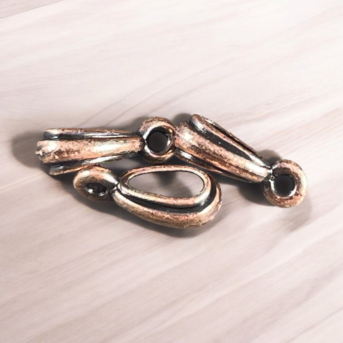 TierraCast 13mm Nouveau Bail with Loop, Antiqued Copper Plated Pewter (PF/809-87) * Qty. 4