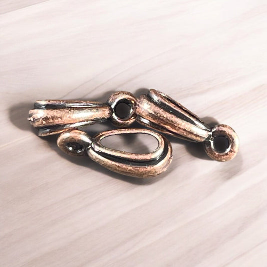 TierraCast 13mm Nouveau Bail with Loop, Antiqued Copper Plated Pewter (PF/809-87) * Qty. 4
