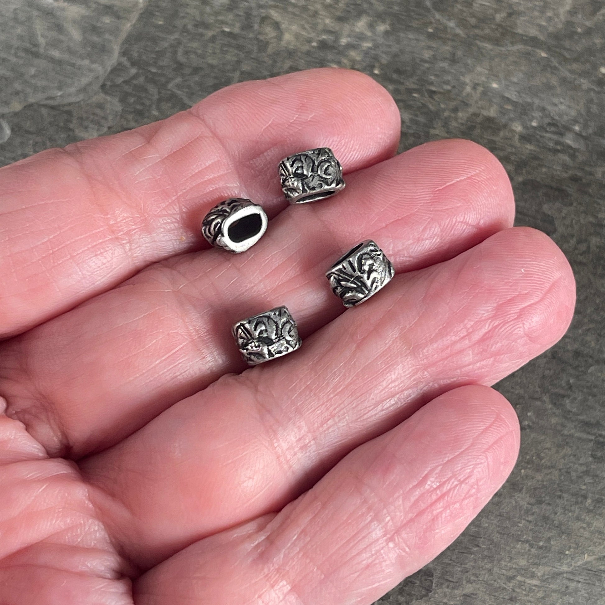 TierraCast Crimpable Large Hole Bead, Antiqued Pewter (PF/887-04) * Qty. 5