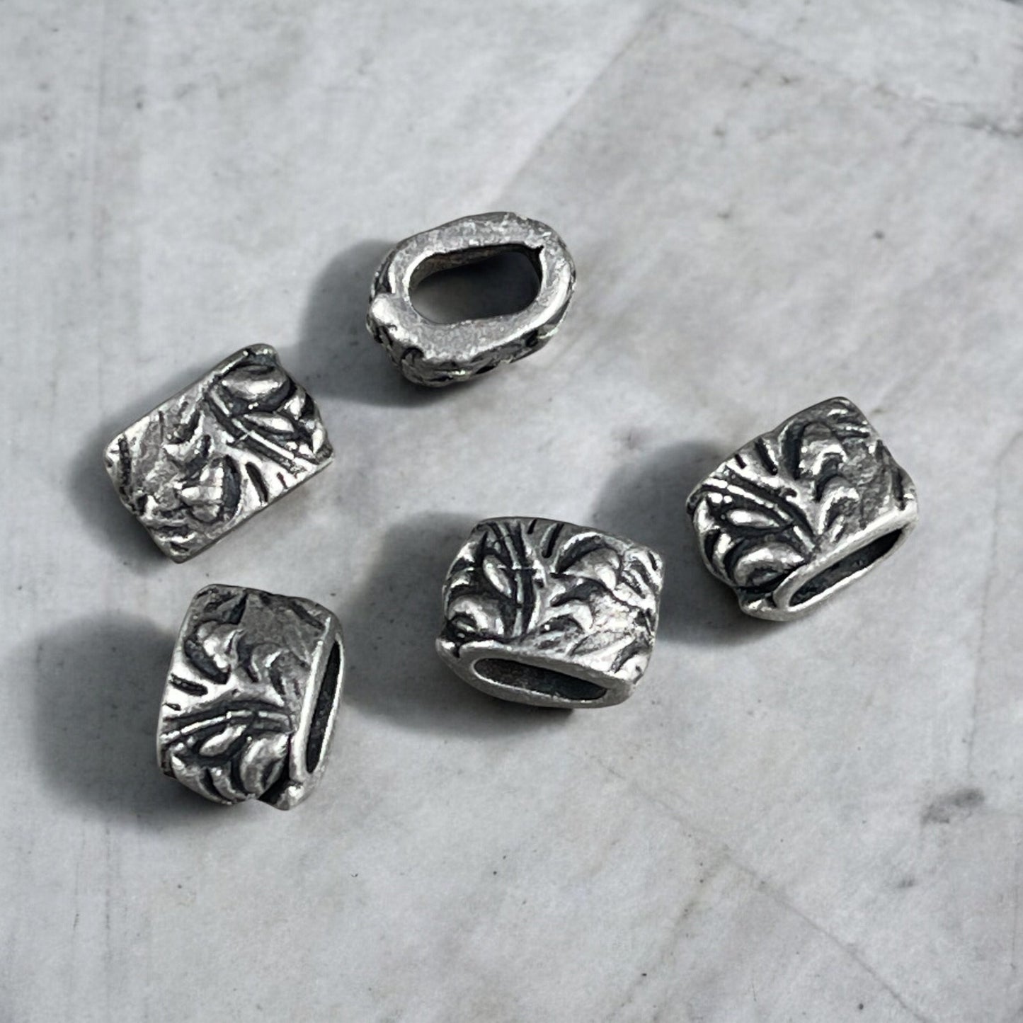 TierraCast Crimpable Large Hole Bead, Antiqued Pewter (PF/887-04) * Qty. 5
