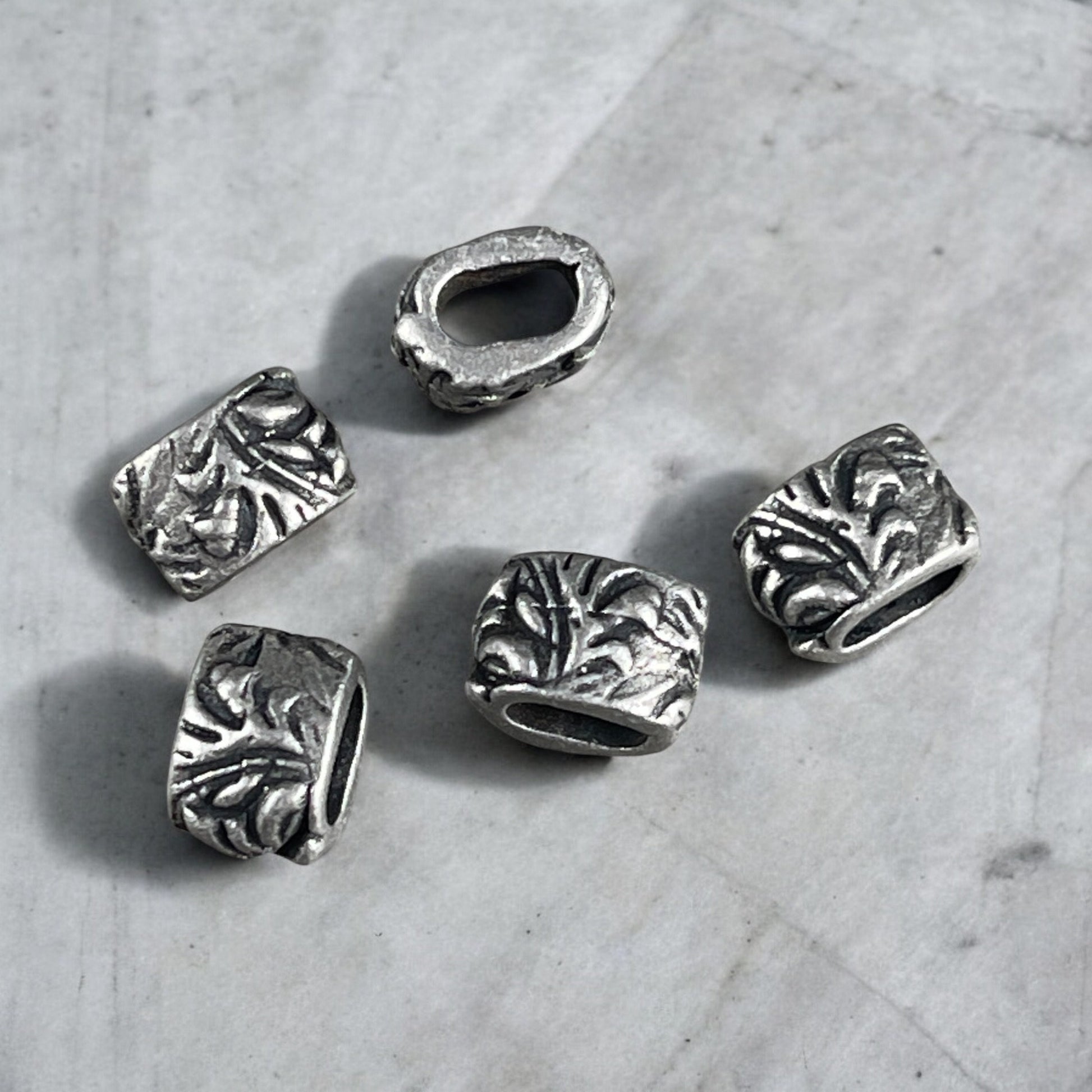 TierraCast Crimpable Large Hole Bead, Antiqued Pewter (PF/887-04) * Qty. 5