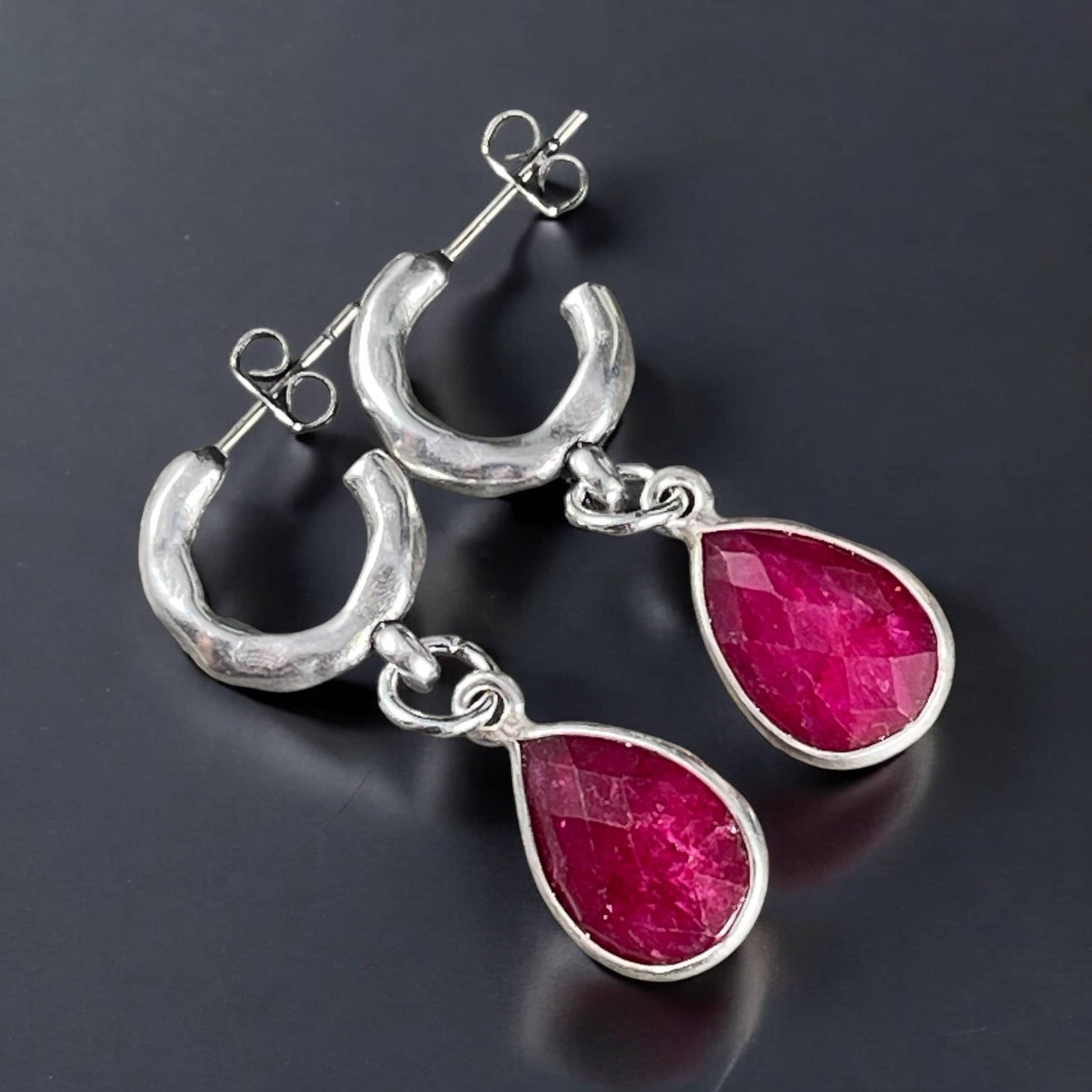 Antiqued Silver Hoop Earring with Titanium Post, 16mm Hoop with 2mm Loop (PF/13949-77) * Qty. 4