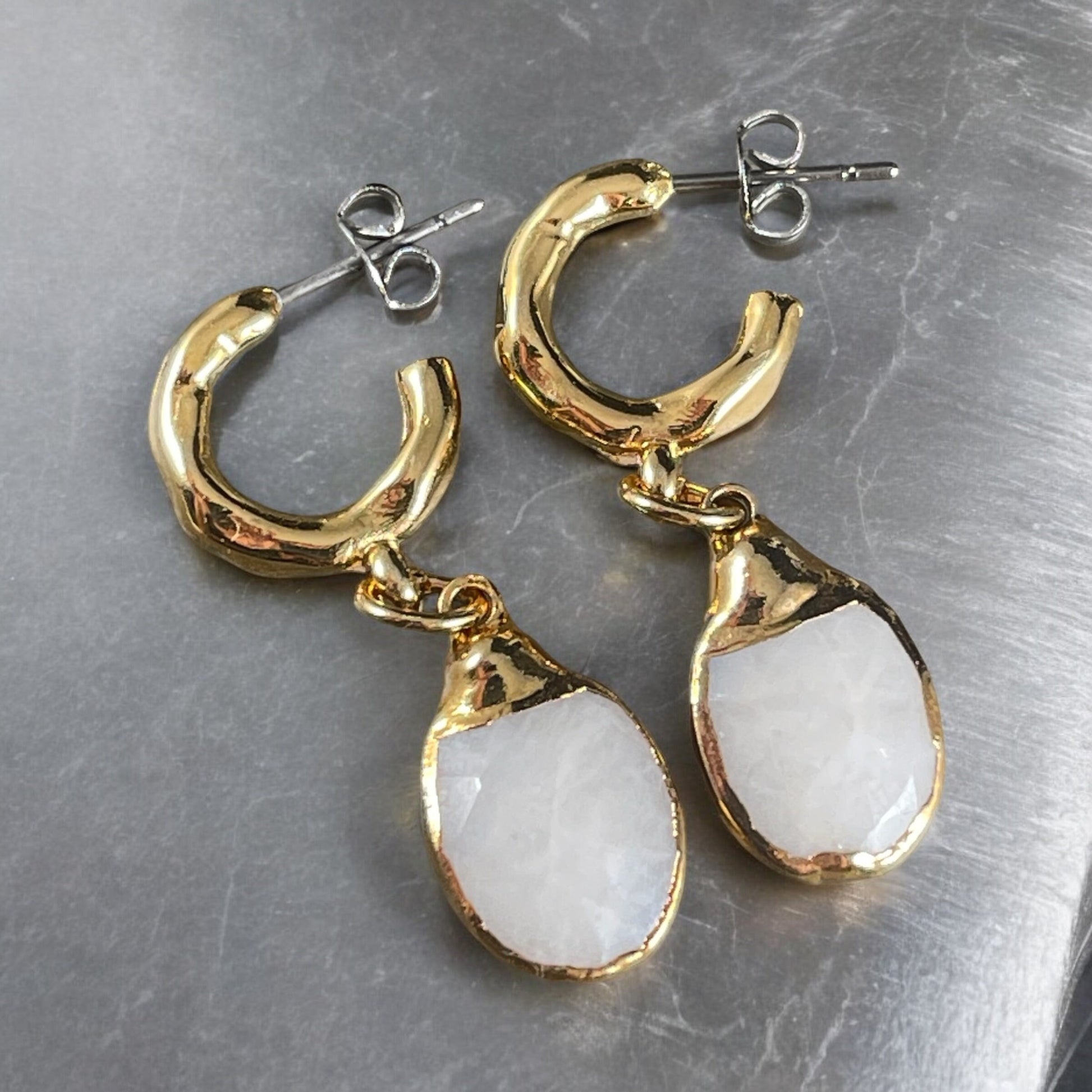 24k Gold Hoop Earring with Titanium Post, 16mm Hoop with 2mm Loop, Nickel Free (PF/13949-12) * Qty. 4