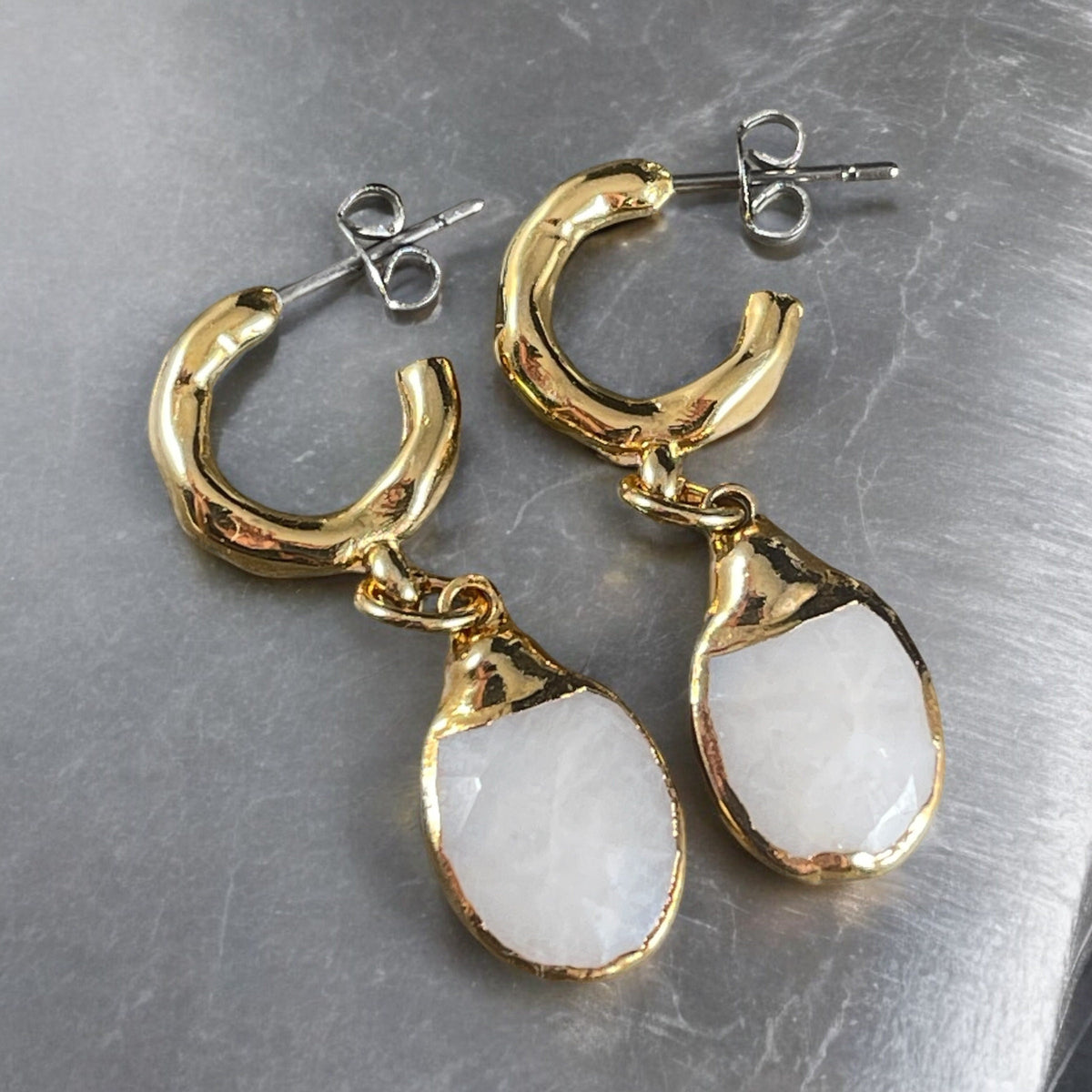 24k Gold Hoop Earring with Titanium Post, 16mm Hoop with 2mm Loop, Nickel Free (PF/13949-12) * Qty. 4