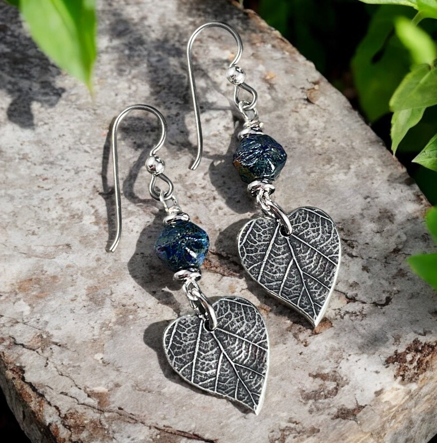 TierraCast Heart Leaf Charms, Nature Theme Antiqued Pewter Ivy Leaf, Earring Charms (PF/631-04) * Qty. 4