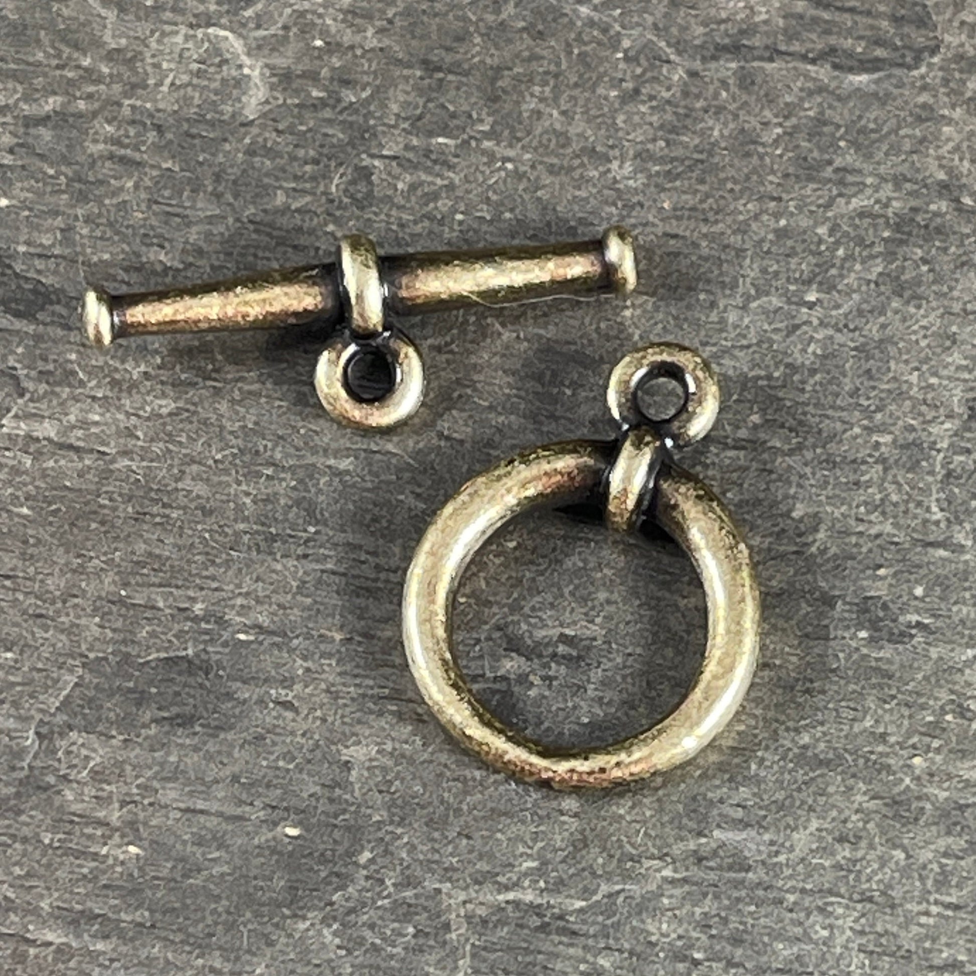 Antiqued Brass Toggle Clasp by TierraCast, Large Tapered Bar Toggle Clasp, Oxidized Brass Clasp, Medium Size Clasp (PF/946-57) * Qty. 2