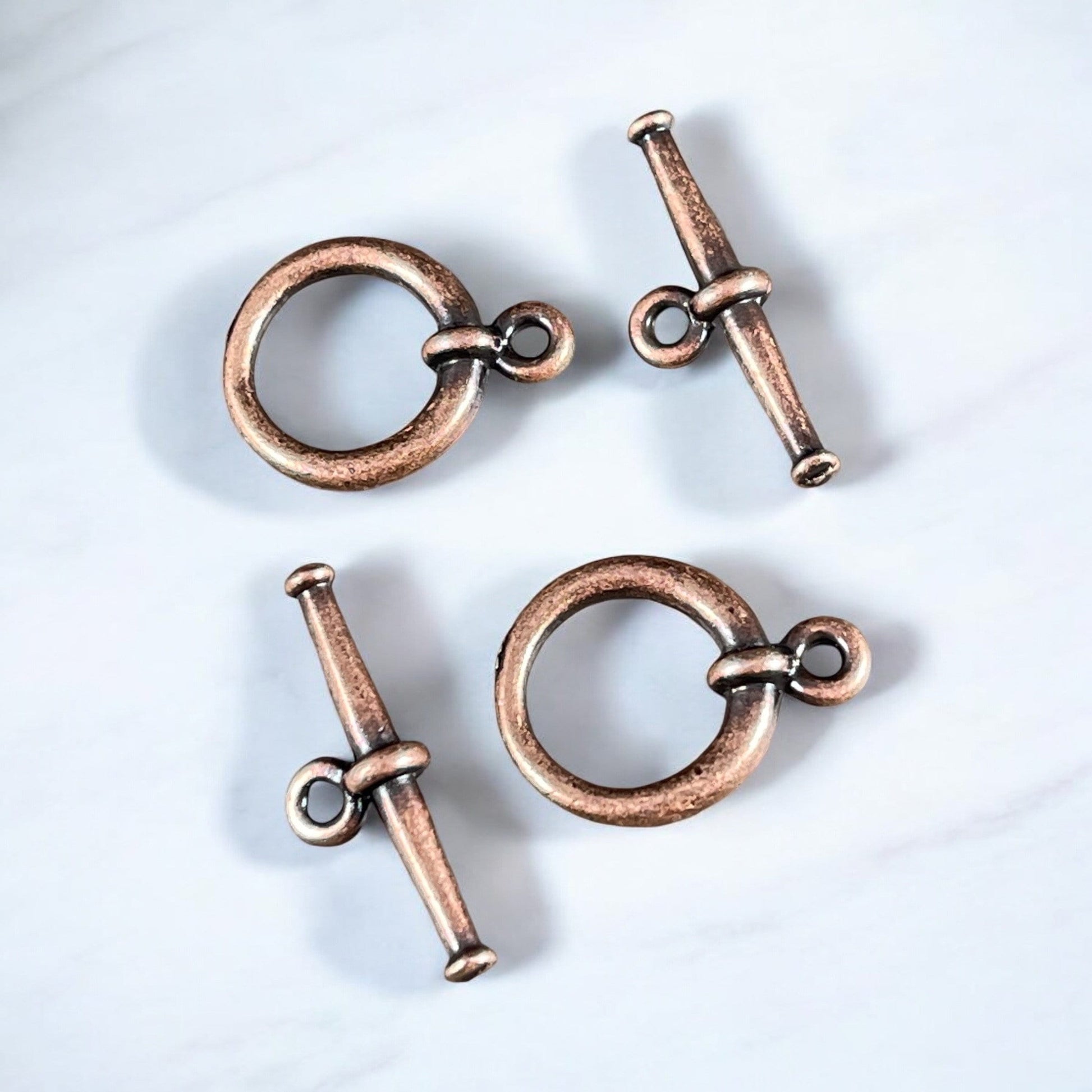 Classic Antiqued Copper Toggle Clasp, TierraCast Tapered Toggle Clasp, TierraCast Findings (PF/946-87) * Qty. 2