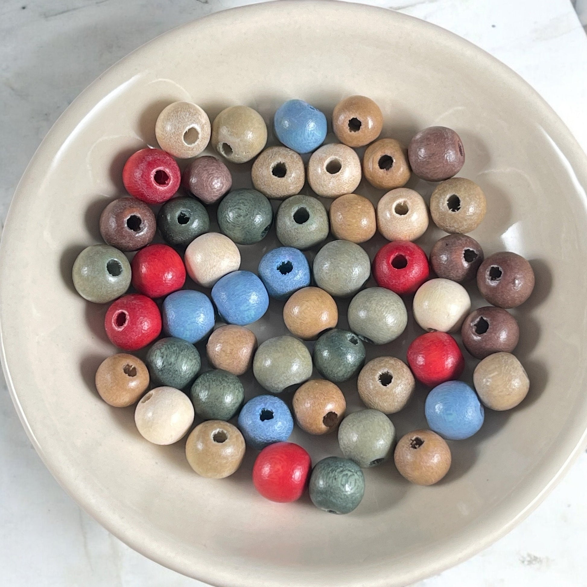 8mm Round Light Gray Wooden Beads, Lightweight Mala Beads (1873) * 16" Strand