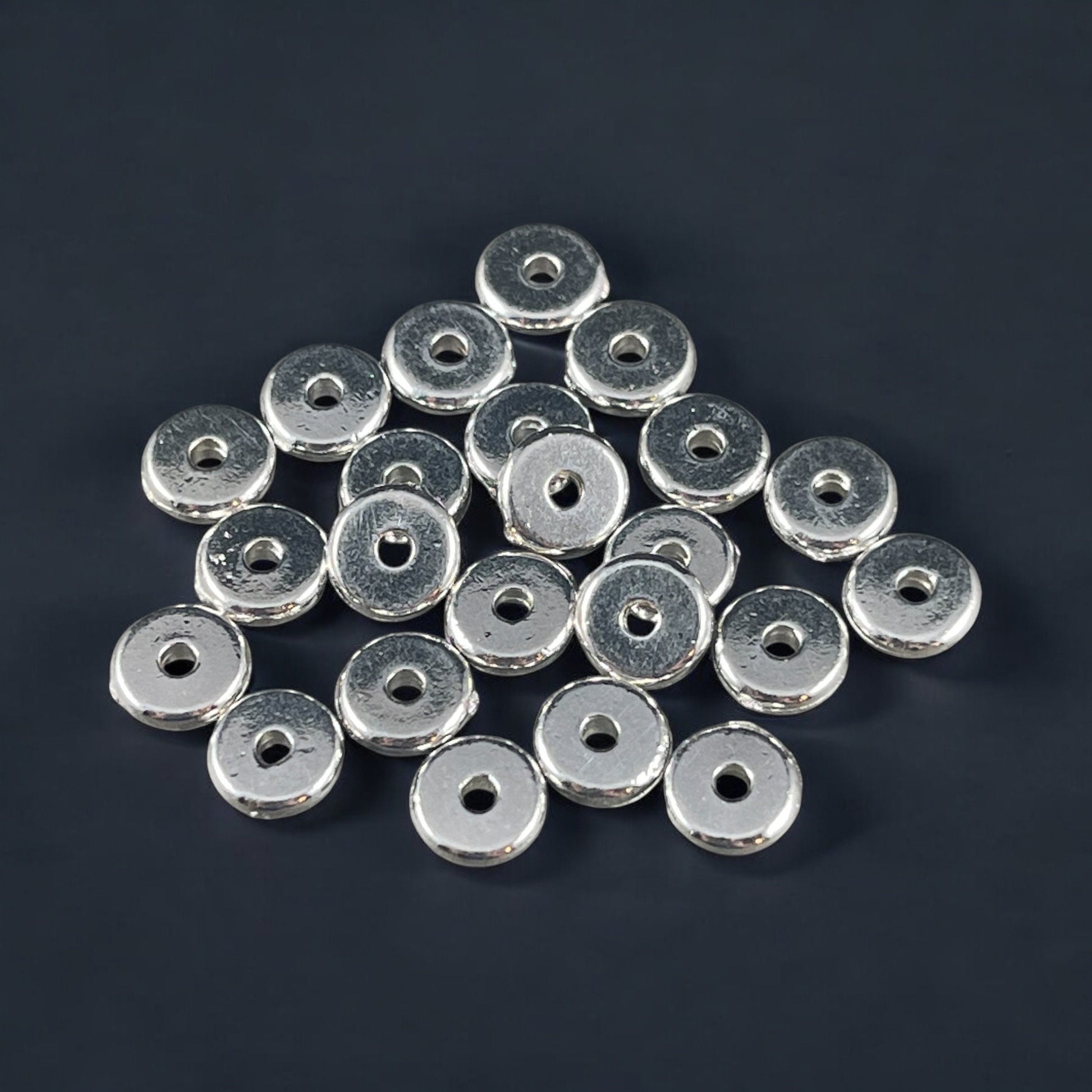 TierraCast 6mm Heishi Spacer Beads, Fine Silver Plated Spacer Bead (PF/403-10) * Qty. 20