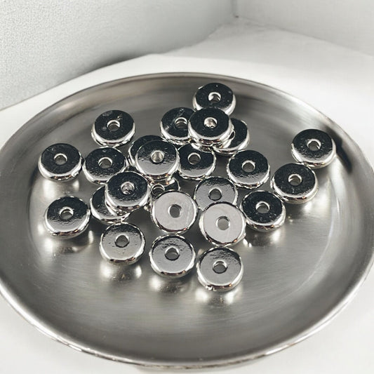 TierraCast 6mm Heishi Spacer Beads, White Bronze Plated Spacer Bead (PF/403-28) * Qty. 20