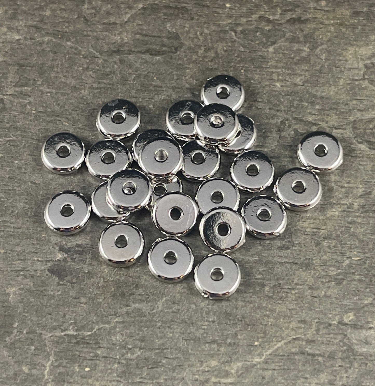 NEW TierraCast 6mm Heishi Spacer Beads, White Bronze Plated Spacer Bead (PF/403-28) * Qty. 20