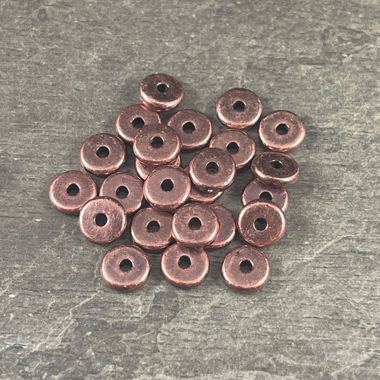 NEW TierraCast 6mm Heishi Spacer Beads, Antiqued Copper Plated Spacer Bead (PF/403-87) * Qty. 20