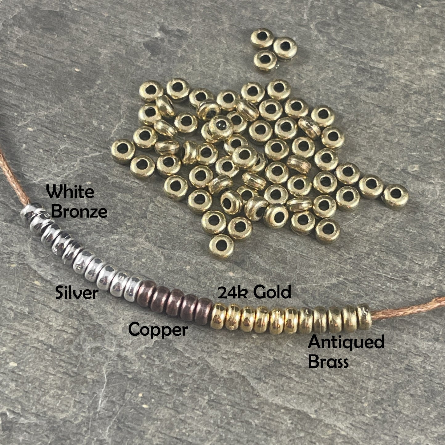 TierraCast 3mm Heishi Bead, 24k Gold Plated Beads, Tiny Gold Spacer Beads (PF/400-12) * Qty. 50