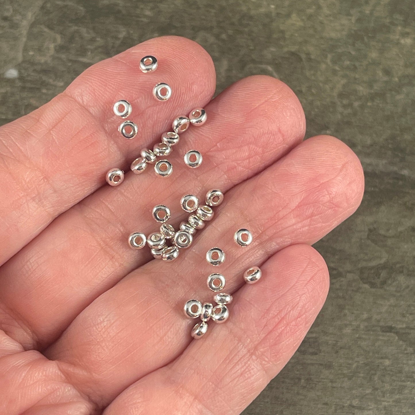 TierraCast 3mm Heishi Bead, Fine Silver Plated Spacer, Shiny Silver Spacer Beads, Nickel Free (PF/400-10) * Qty. 50