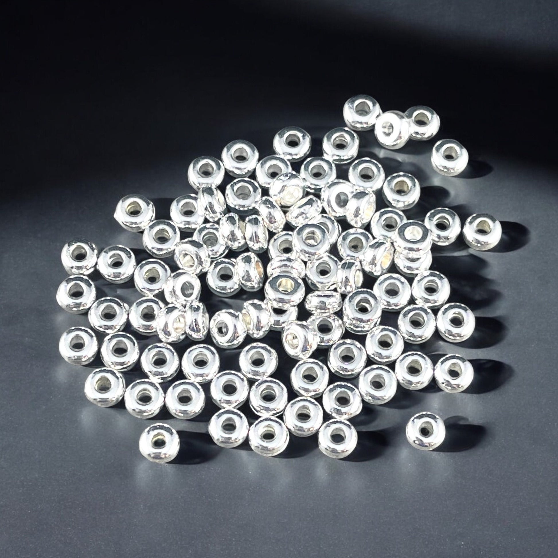 NEW TierraCast 3mm Heishi Bead, Fine Silver Plated Spacer, Shiny Silver Spacer Beads (PF/400-10) * Qty. 50