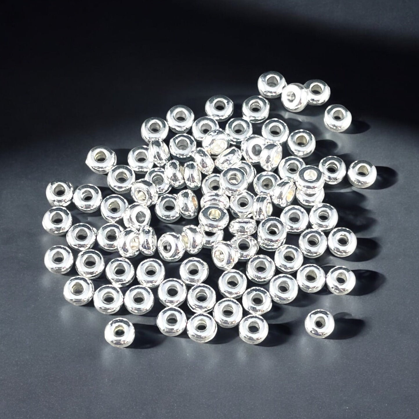 TierraCast Tiny 3mm Heishi Spacer Bead, Fine Silver Plated, Nickel Free (PF/400-10) * Qty. 50