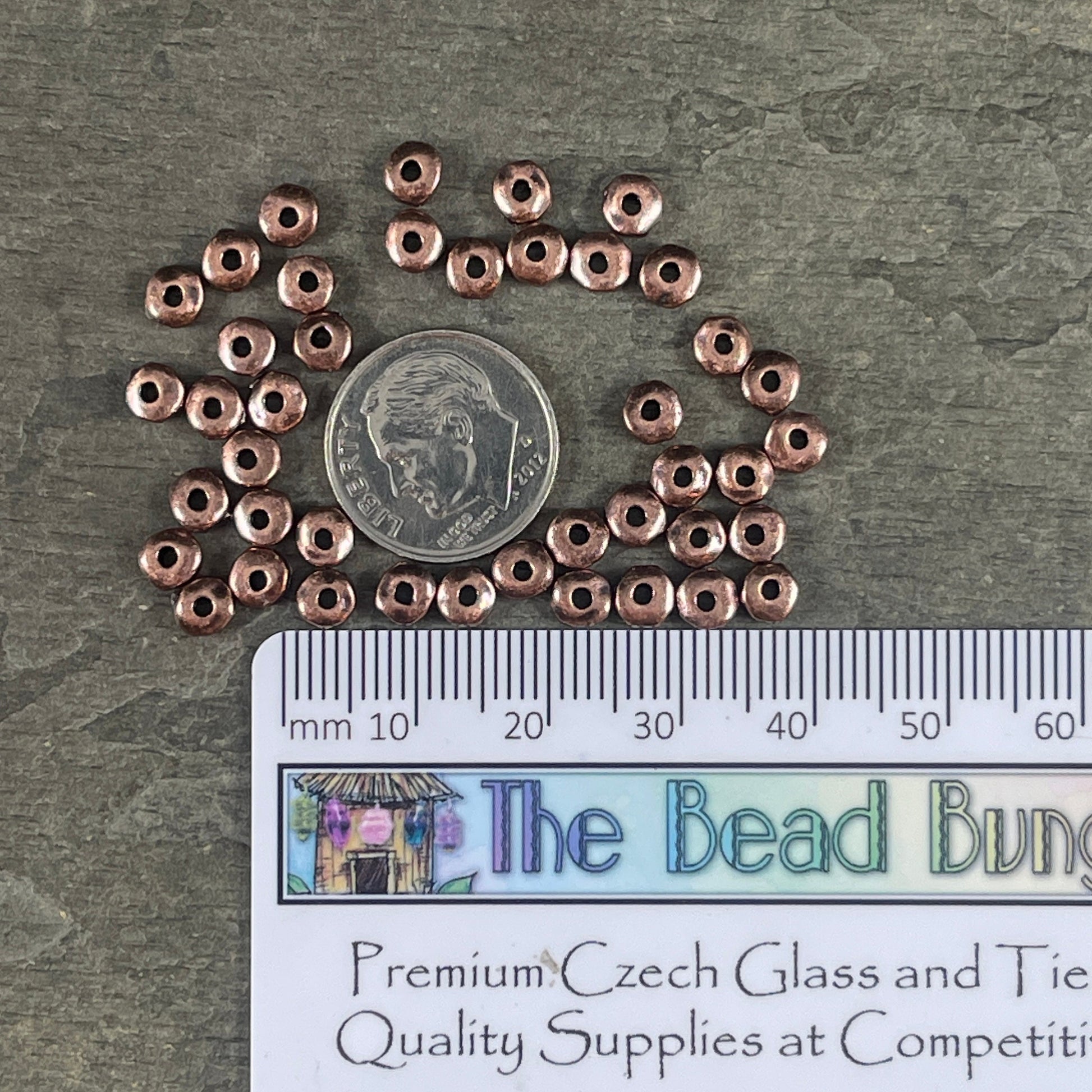 TierraCast 5mm Heishi Nugget, Organic Rondelle Spacer, Antiqued Copper Nugget Spacer (PF/398-87) * Qty. 20